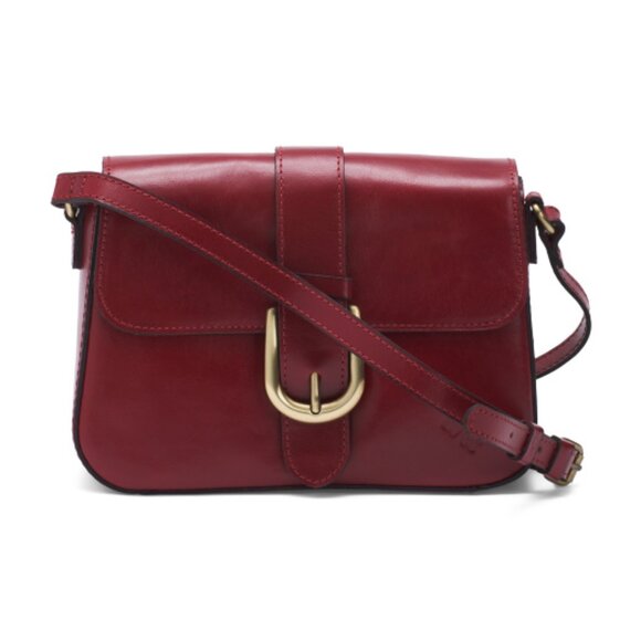 PATRICIA NASH Leather Margaret Crossbody - Ruby Red